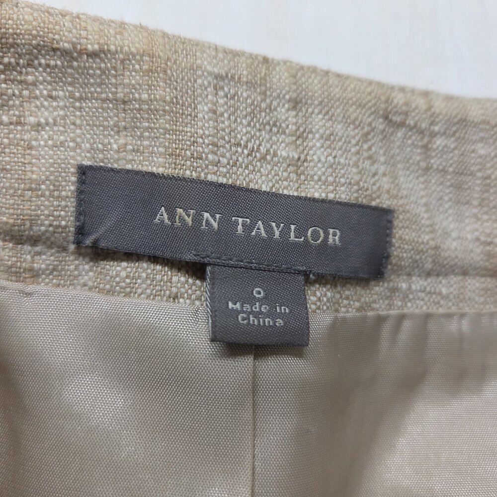 Ann Taylor Size 0 Cotton / Linen Blend Sequin Beaded Lightweight Dressy Jacket - Picture 12 of 12